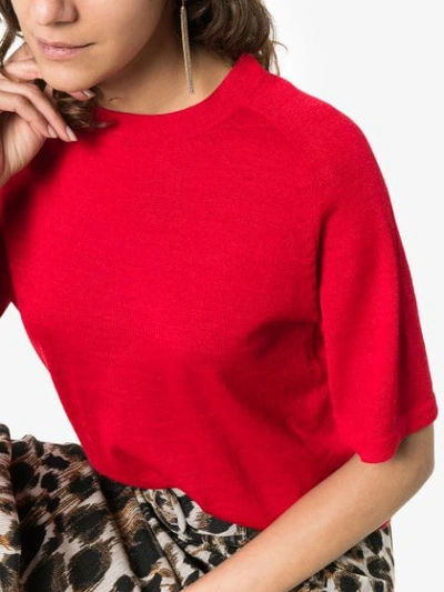 Shop Carcel Short Sleeve Alpaca Wool T-shirt In Red
