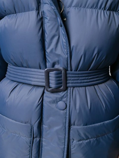 Shop Ienki Ienki Belted Puffer Coat In Blue