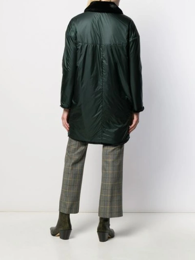Shop Aspesi Reversible Raincoat In Green