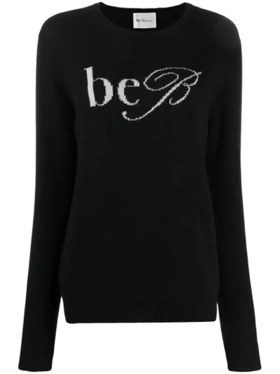 Shop Be Blumarine Logo Intarsia Jumper In Black