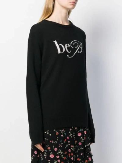 Shop Be Blumarine Logo Intarsia Jumper In Black