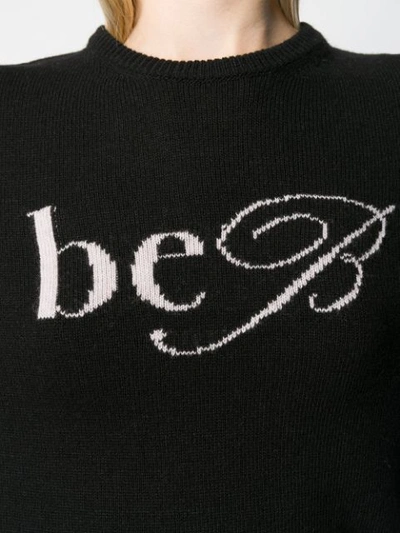 Shop Be Blumarine Logo Intarsia Jumper In Black