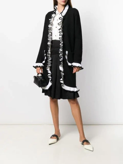 Shop Boutique Moschino Ruffled Jacket In Black