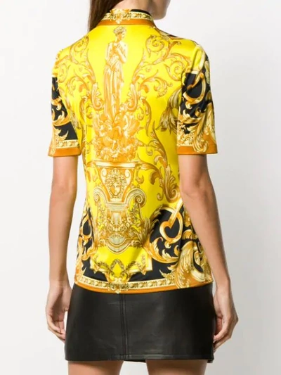 Shop Versace Barocco Femme Print Shirt In Yellow