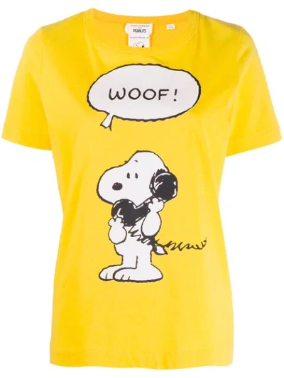 Shop Chinti & Parker Snoopy Print T-shirt In Yellow