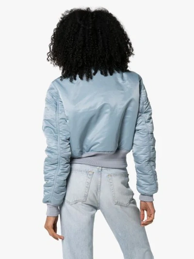 Shop Ambush Ma1 Cropped Bomber Jacket In Blue