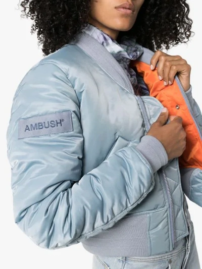 Shop Ambush Ma1 Cropped Bomber Jacket In Blue