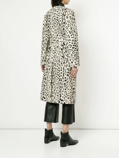 Shop Goen J Goen.j Leopard Print Faux-fur Coat - White