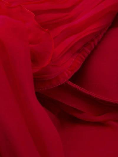 Shop Alberta Ferretti Halterneck Long Dress In Red