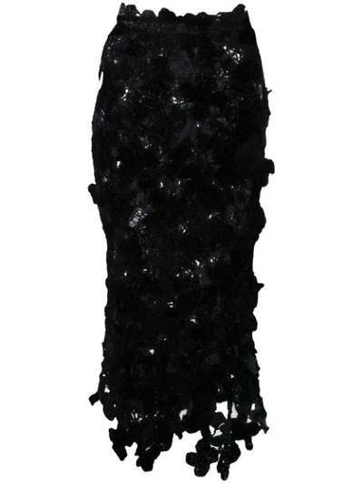 Shop Simone Rocha 'flora' Skirt - Black