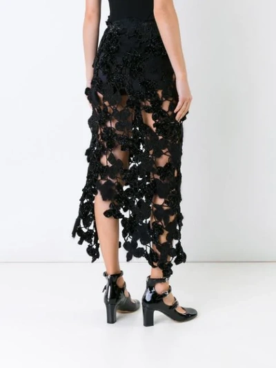 Shop Simone Rocha 'flora' Skirt - Black