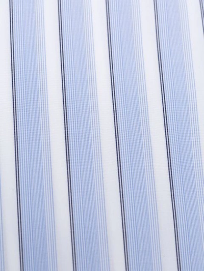 Shop Prada Striped Hybrid Shirt In Blue