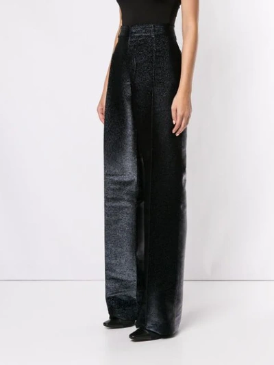Shop Dsquared2 High Waisted Glitter Trousers In Black