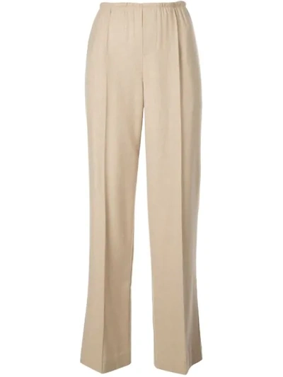 Shop Vince High-waisted Wide Trousers In Neutrals
