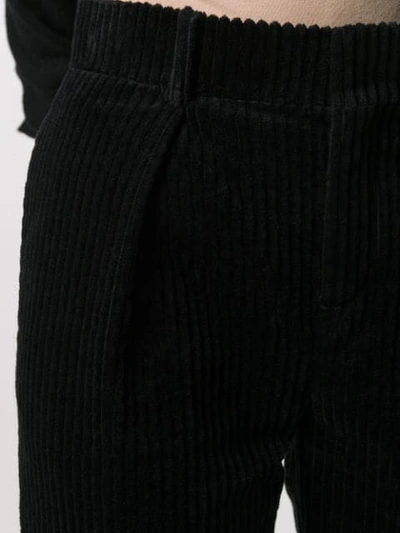 Shop Saint Laurent High-waisted Corduroy Trousers In Black