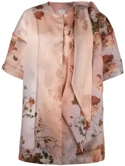 Shop Antonio Marras Floral Print Coat - Pink