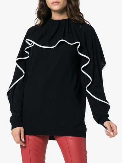 Shop Valentino Ruffled Jumper - Black