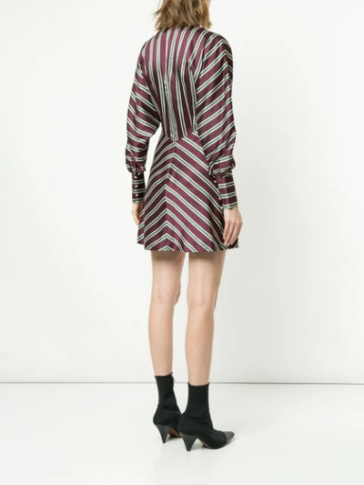 ALEXIS STRIPED SHORT DRESS - 红色