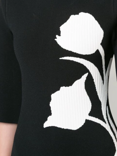 Shop Carolina Herrera Floral Patterned Dress - Black