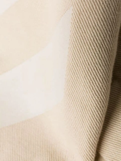 Shop Off-white Diagonal Print Denim Jacket In Neutrals