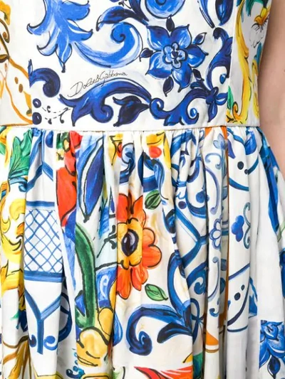 Shop Dolce & Gabbana Majolica Print Dress In White