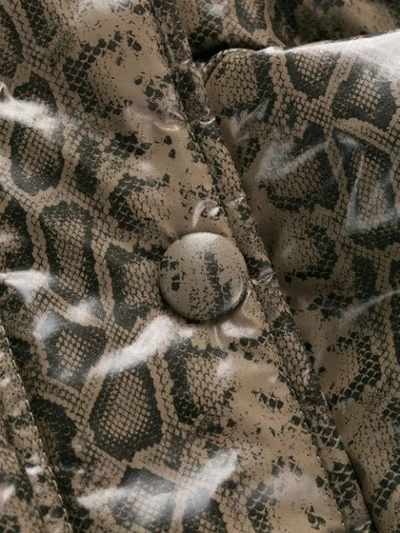 Shop Ienki Ienki Snake Print Puffer Jacket In Grey