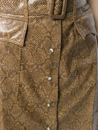 Shop Nanushka Snakeskin-effect A-line Skirt In Brown