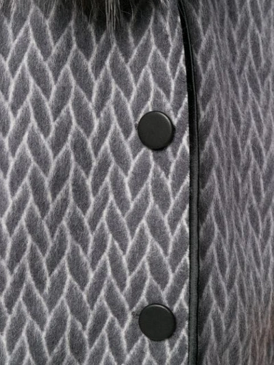 Shop Fendi Kimono Style Motif Gilet In Grey