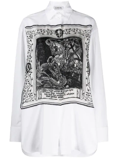 Shop Lanvin Saint Georges And The Dragon Print Shirt In White