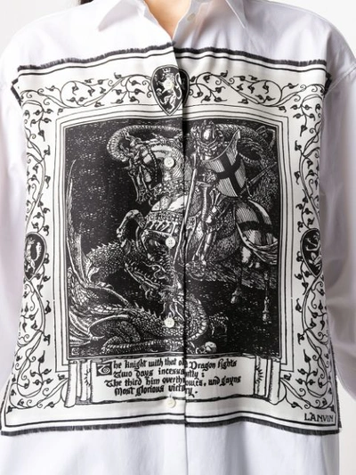 LANVIN SAINT GEORGES AND THE DRAGON PRINT SHIRT - 白色