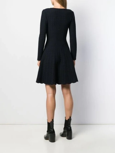 Shop Antonino Valenti Flared Knit Dress In Blue