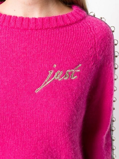 Shop Just Cavalli Ring Embellished Jumper In 245 Pink