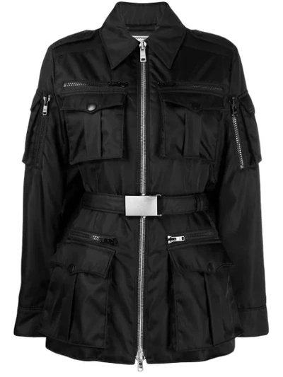 PRADA MILITARY BELTED JACKET - 黑色