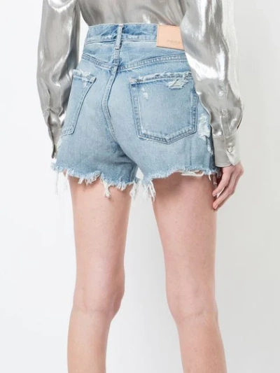 Shop Moussy Vintage Distressed Denim Shorts - Blue