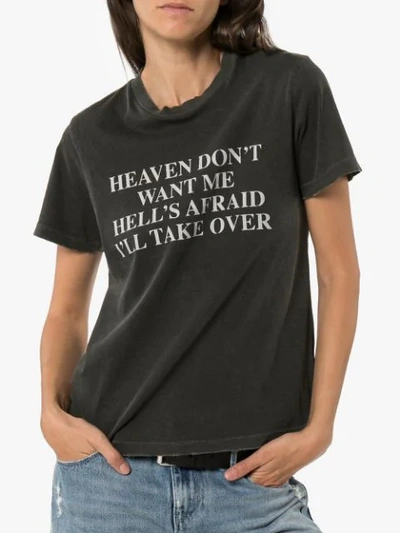 Shop Amiri Heaven And Hell Cotton T-shirt In Black