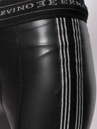 Shop Ermanno Scervino Stripe Panel Leggings In Black
