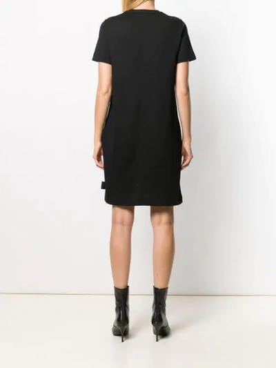 Shop Versace Jeans Couture Logo Print T-shirt Dress In Black