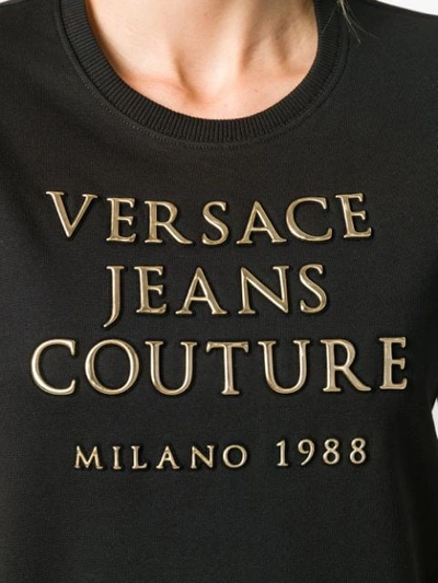 VERSACE JEANS COUTURE LOGO PRINT T-SHIRT DRESS - 黑色