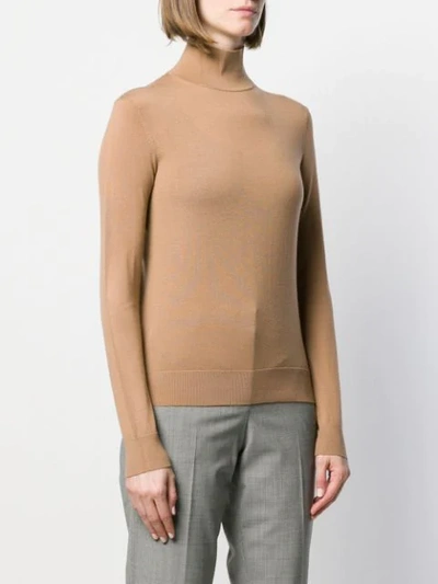 Shop Theory Plain Fitted Jumper In Neutrals