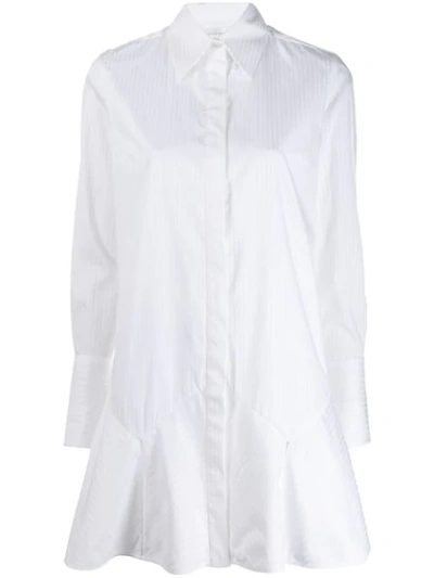 Shop Victoria Victoria Beckham Striped Shirt Dress In White