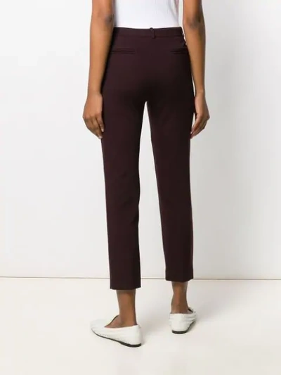 Shop Pinko Slim Fit Cropped Trousers In Red