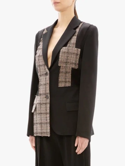 Shop Jw Anderson Patchwork Tailored Wool Jacket In Black