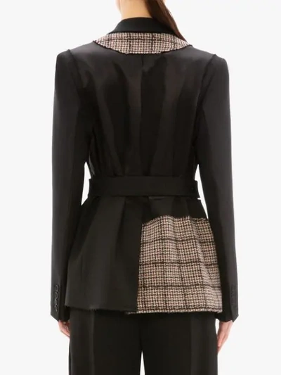 Shop Jw Anderson Patchwork Tailored Wool Jacket In Black