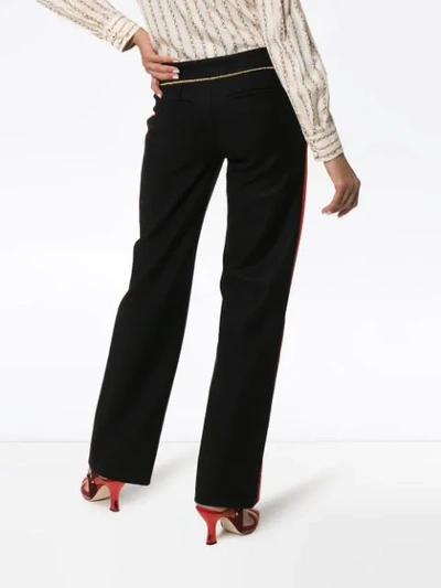 Shop Paco Rabanne Contrast-stripe Tailored Trousers In Black