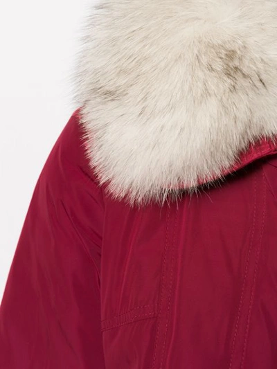 Shop Peuterey Fur Collar Coat In 023 Red
