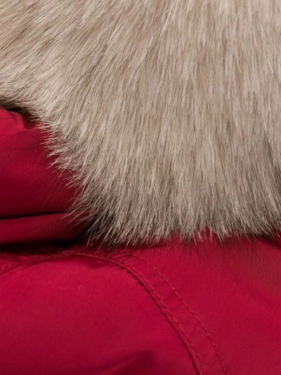 Shop Peuterey Fur Collar Coat In 023 Red