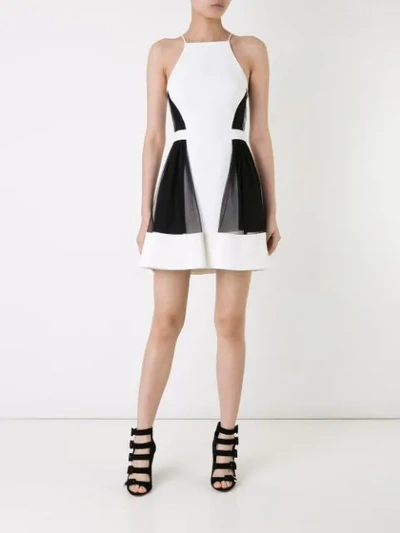 Shop David Koma Side Tulle Ruffle Dress - White