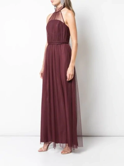 AMSALE HALTERNECK CHIFFON GOWN - 红色