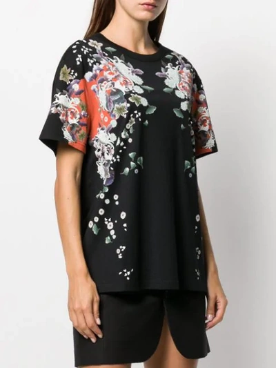Shop Givenchy Floral Print T-shirt In Black