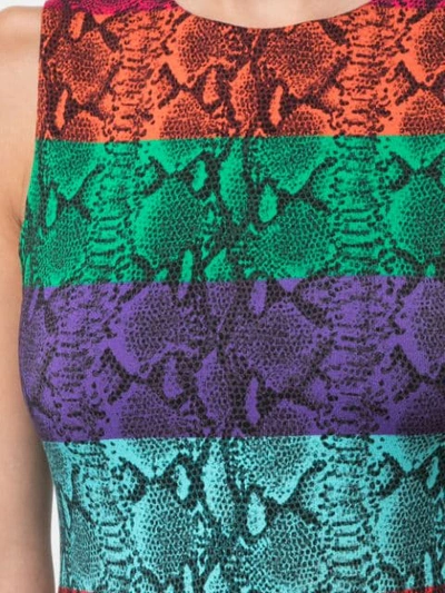 Shop Alice And Olivia Rainbow Snake Print Dress In Multicolour